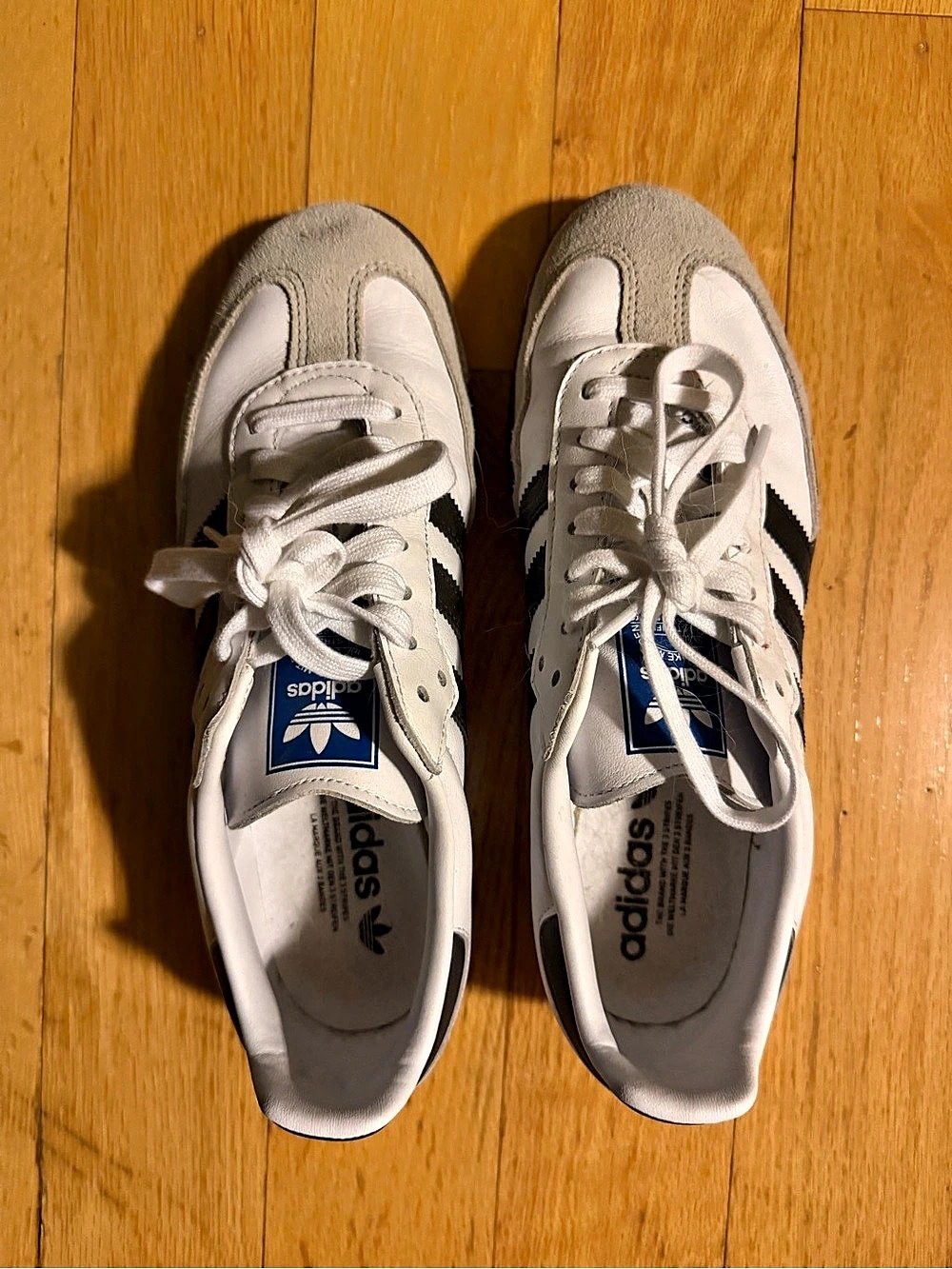 adidas Samba OG Cloud White Core Black Sneakers in White & Black - Picture 2 of 4